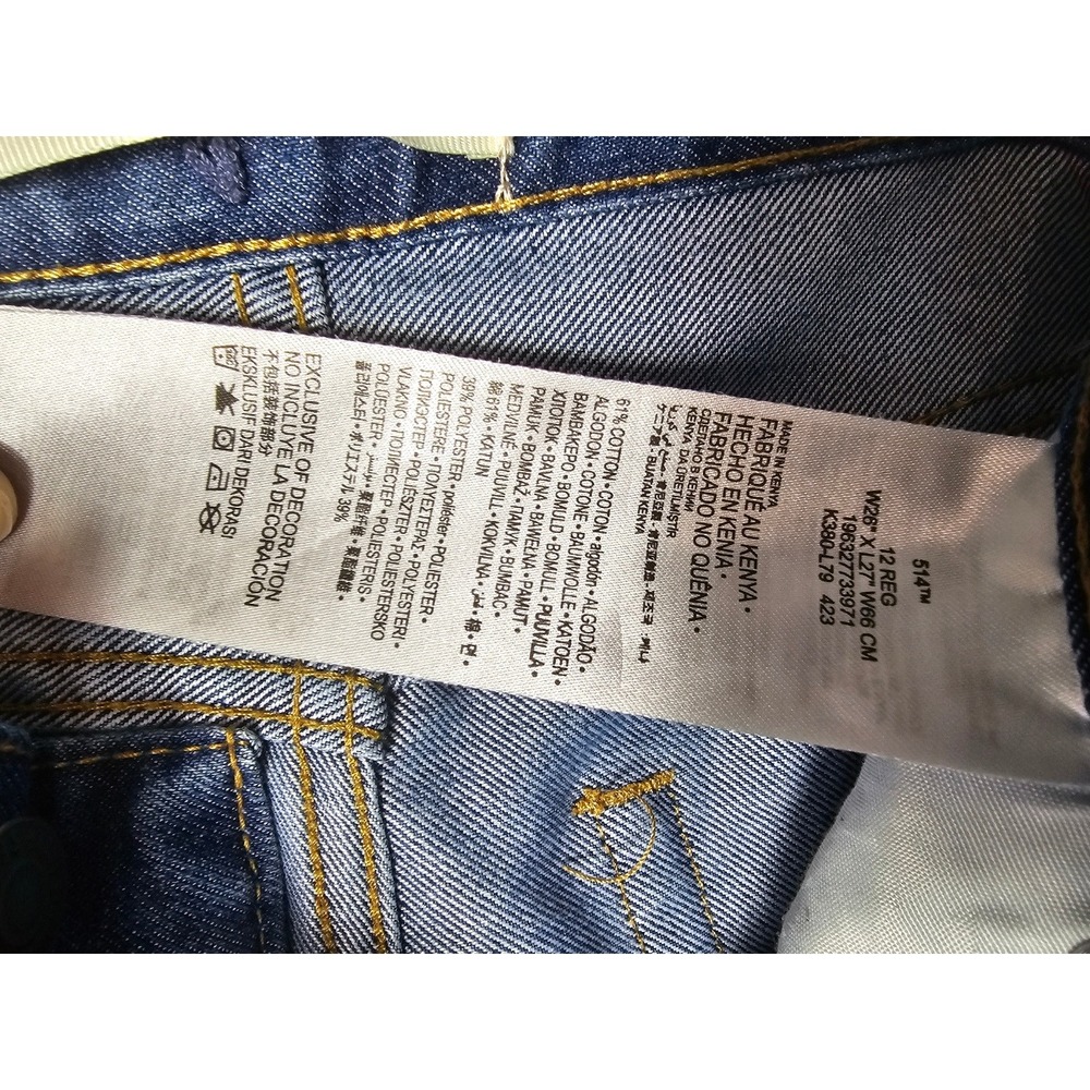 Levi's 514 Straight Jeans Women's 12 Reg (W26 L27) Medium Wash - Picture 3 of 9